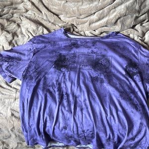 Purple and Black tye dye astrology oversized Tee